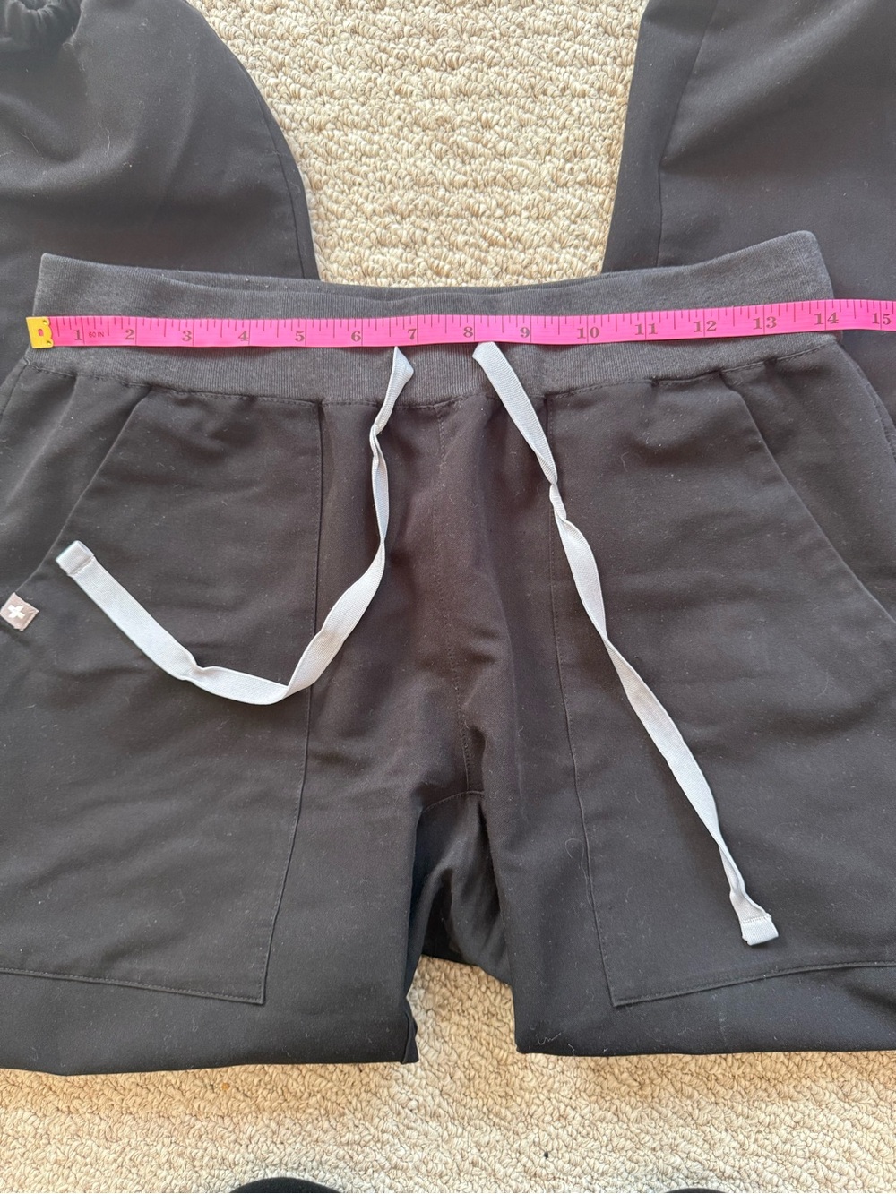 Figs Black Drawstring Pocket Lounge Shorts